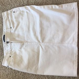 Talbots Petites white denim skirt